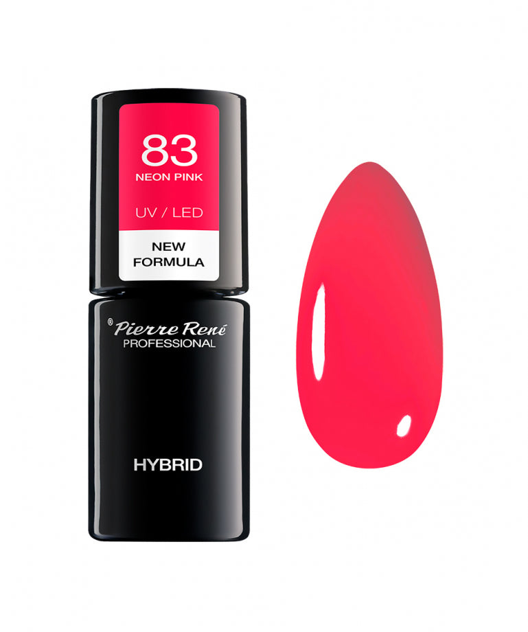 Oja Semipermanenta - Color Hybrid Polish Nr. 83 Neon Pink 6ml - Pierre Rene - HNIcosmetice.ro