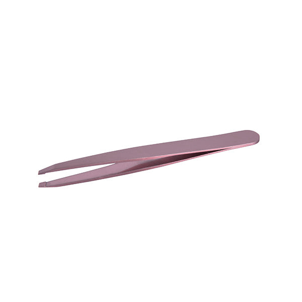 Penseta Roz Gold Dreapta Cu Varf Oblic - Pink Bronze Punta Curvada - Bifull - HNIcosmetice.ro