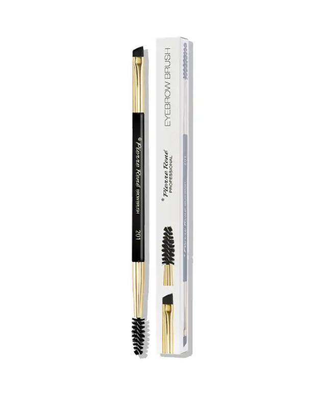 Pensula si Perie pentru Sprancene - Eyebrow Brush Nr.201 - Pierre Rene - HNIcosmetice.ro