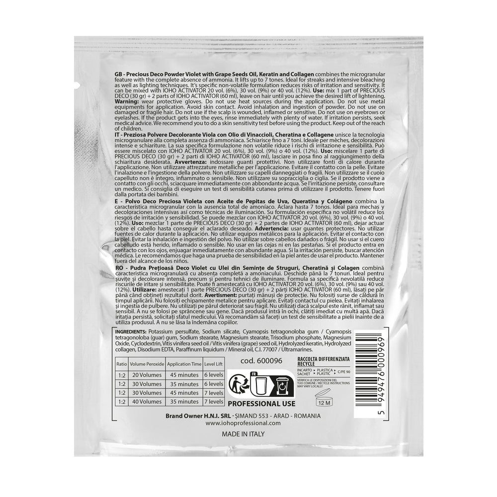 Pudra Decoloranta Fara Amoniac - Precious Deco 30g - Ioho Professional - HNIcosmetice.ro