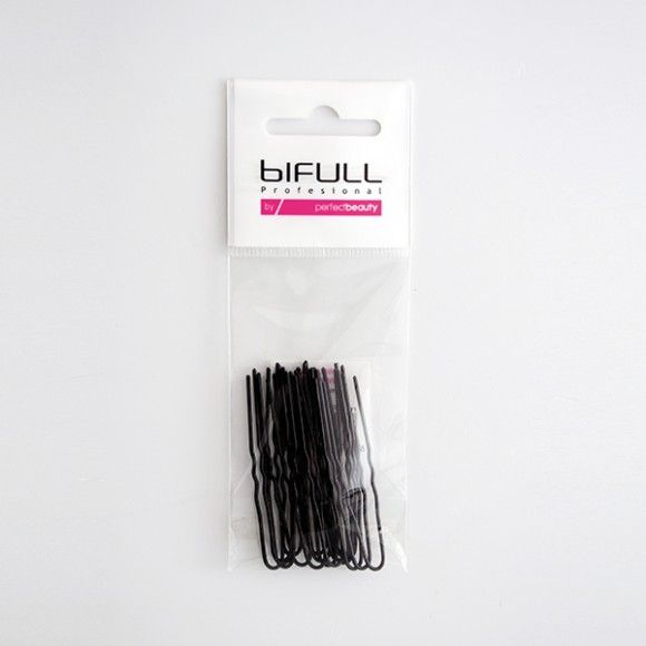 Ace de Coc Metalice Negre Ondulate - Horquillas Invisibles 62mm 20 Buc - Bifull - HNIcosmetice.ro