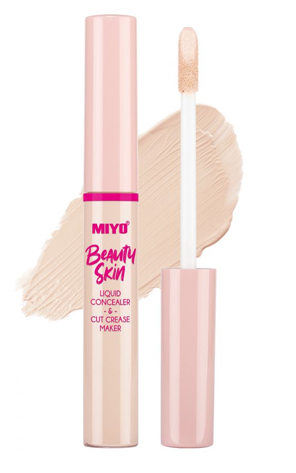 Anticearcan Lichid si Corector pentru Pleoape - Beauty Skin Liquid Concealer&Cut Crease Maker Nr. 03 Hello Natural - Miyo - HNIcosmetice.ro