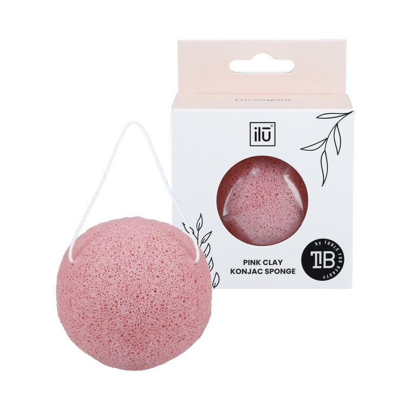 Burete pentru Curatarea Fetei din Konjac - Konjac Sponge Pink Clay - Ilu - HNIcosmetice.ro