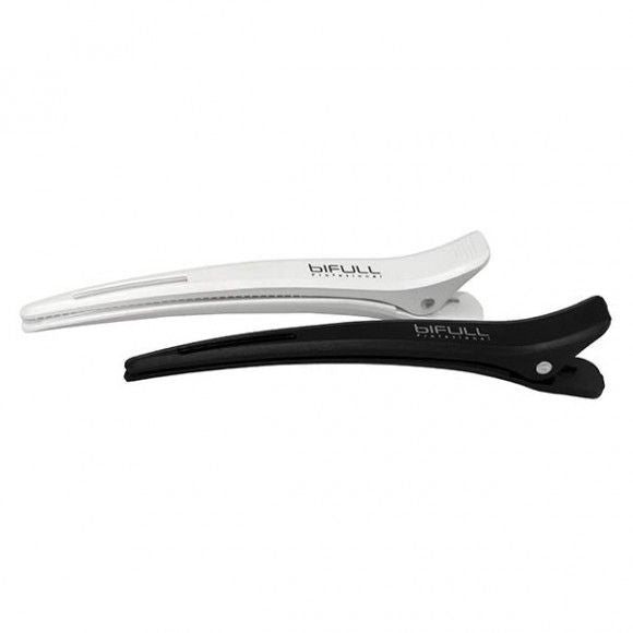 Clame de Par din Silicon - Black and White Duck Hair Clips 12cm 6 Buc - Bifull - HNIcosmetice.ro