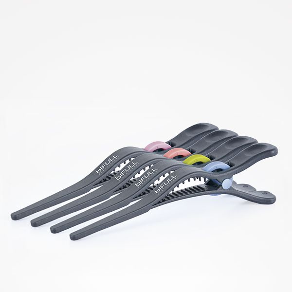 Clame de Par - Pick Forceps Big Black - Hair Clips 14cm 4 Buc - Bifull - HNIcosmetice.ro