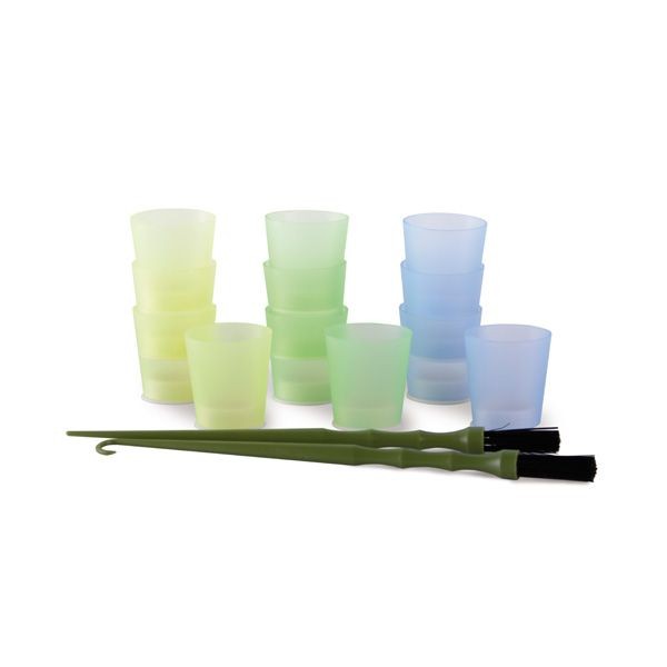 Kit Vazonase Mini+Pensule pentru Vopsit - Varios Kit With Glasses and Streak Tinting Brushes 12 Buc+2 Buc - Bifull - HNIcosmetice.ro