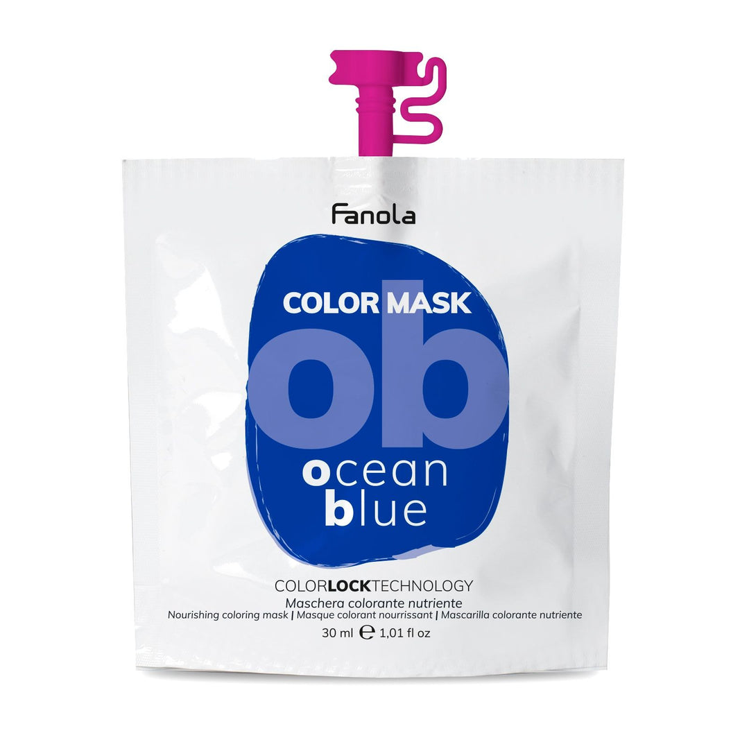Masca Coloranta Hranitoare cu Pigment Albastru Intens - Color Mask Ocean Blue 30ml - Fanola - HNIcosmetice.ro