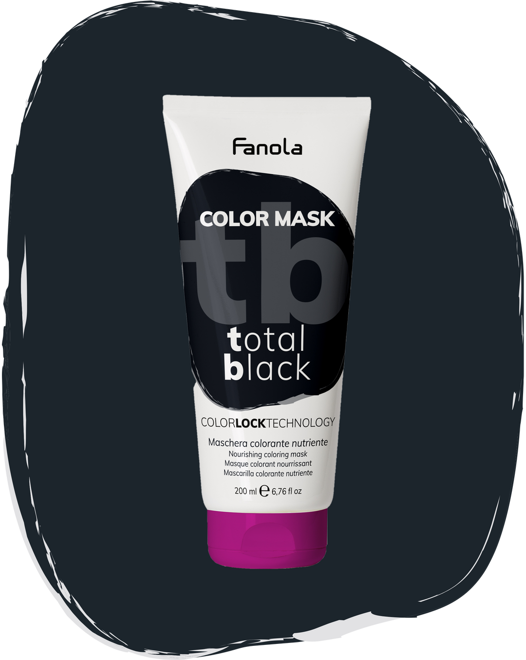 Masca Coloranta Hranitoare cu Pigment Negru Intens - Color Mask Total Black 200ml - Fanola - HNIcosmetice.ro