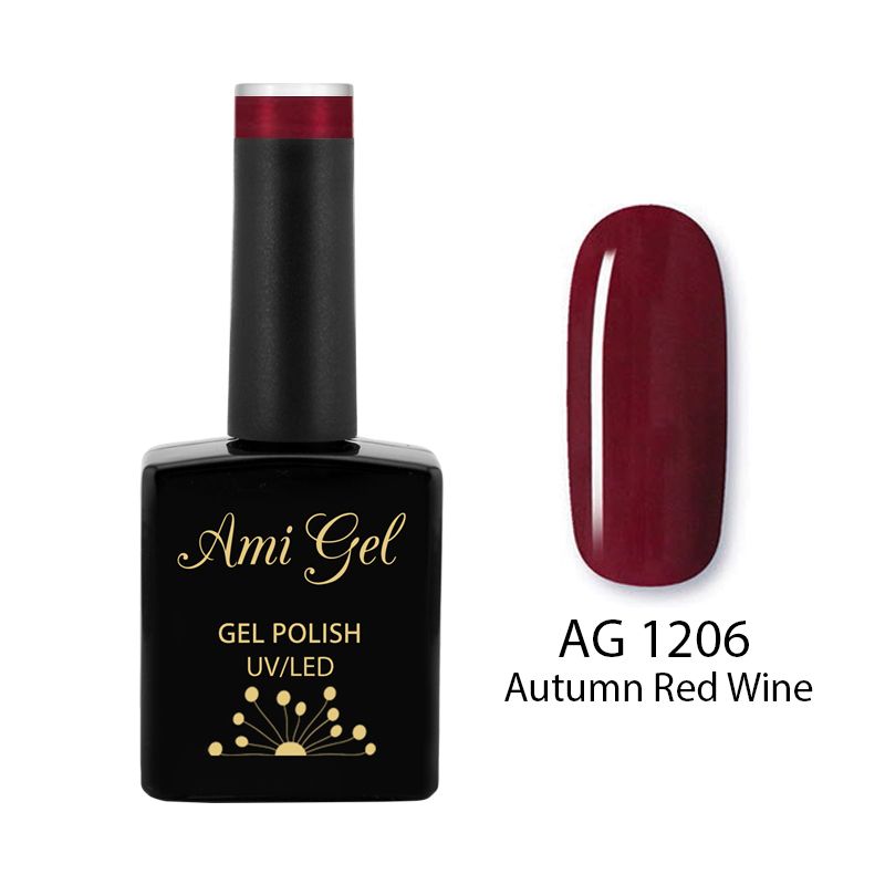 Oja Semipermanenta - Multi Gel Color - The One Autumn Red Wine AG1206 14ml - Ami Gel - HNIcosmetice.ro
