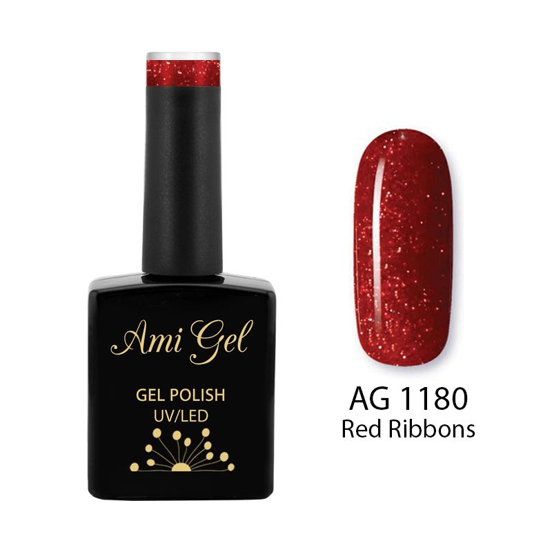 Oja Semipermanenta - Multi Gel Color - The One Red Ribbons AG1180 14ml - Ami Gel - HNIcosmetice.ro
