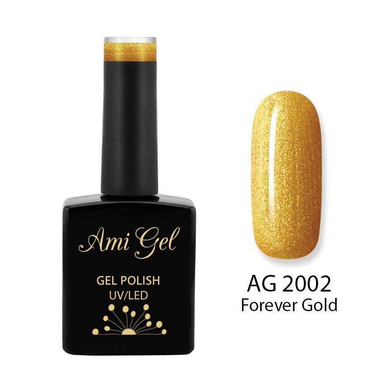 Oja Semipermanenta - Soak Off Gel - Glow Queen Forever Gold AG2002 - Ami Gel - HNIcosmetice.ro