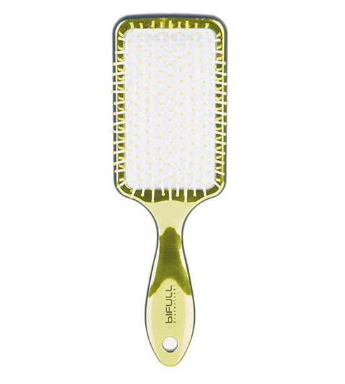 Perie pentru Descalcit Parul cu Finisaj Oglinda - Racket Chrome Gold - Bifull - HNIcosmetice.ro