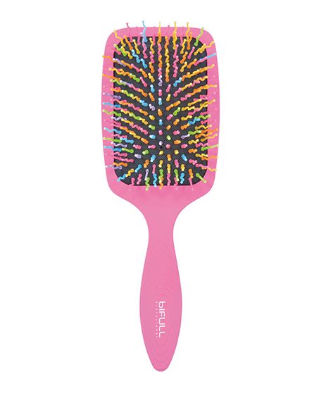 Perie pentru Descalcit Parul cu Pini Ondulati - Rainbow Pink - Bifull - HNIcosmetice.ro