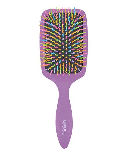 Perie pentru Descalcit Parul cu Pini Ondulati - Rainbow Purple - Bifull - HNIcosmetice.ro