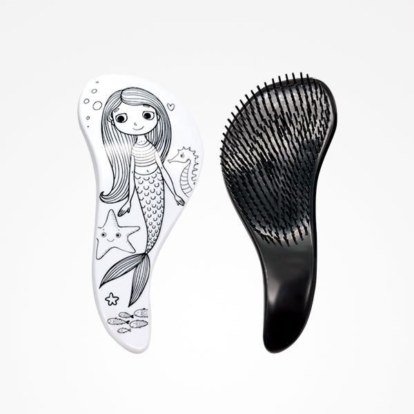 Perie pentru Descalcit Parul Model Sirena pentru Colorat - Detangler Siren Coloring - Bifull - HNIcosmetice.ro