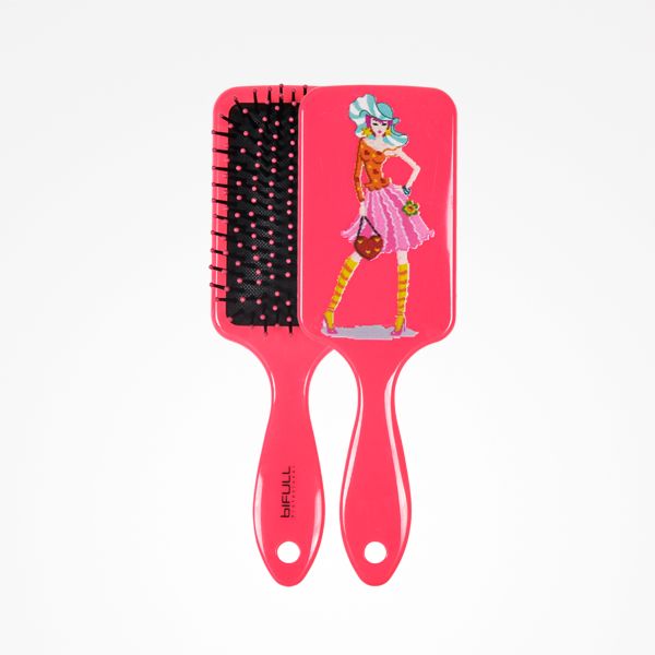 Perie pentru Descalcit Parul - Top Fashion Raqueta Pink - Bifull - HNIcosmetice.ro