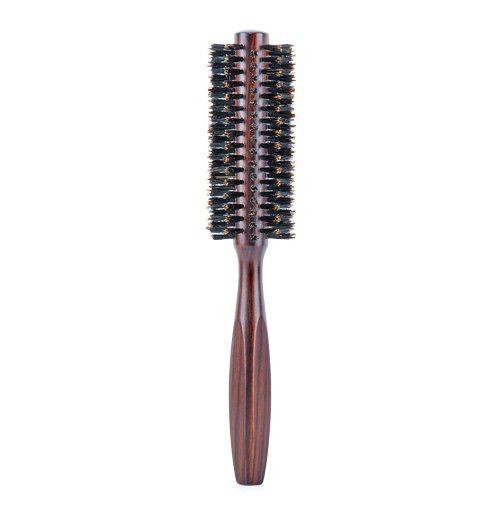 Perie Rotunda din Lemn de Abanos si 100% Par de Mistret - Ebony No. 46 - Bifull - HNIcosmetice.ro