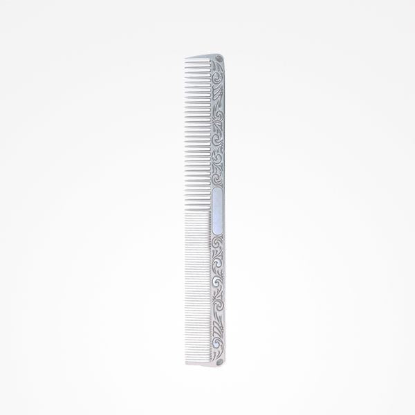Pieptene din Aluminiu pentru Stilizarea Barbiei/ Parului - Space Aluminium Styling Comb - Zzmen - HNIcosmetice.ro
