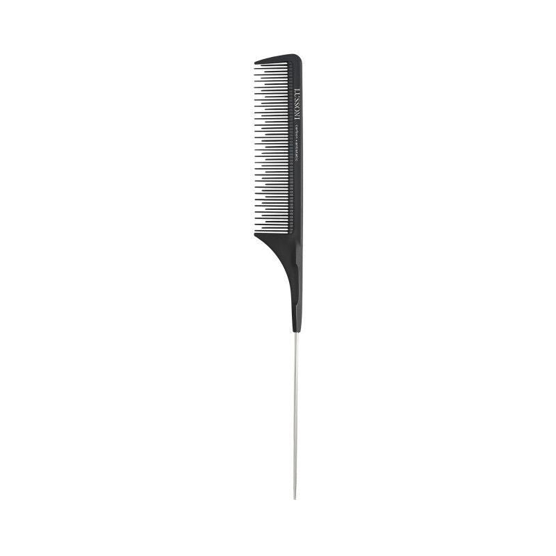 Pieptene din Carbon pentru Tapare cu Coada de Soarece din Metal - Carbon Antistatic Pin Tail Comb for Teasing No. 304 - Lussoni - HNIcosmetice.ro