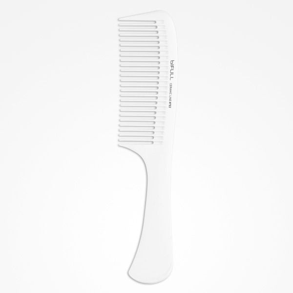 Pieptene din Ceramica pentru Coafura cu Maner Clasic - Ceramic Line - Handle Comb No. 03 - Bifull - HNIcosmetice.ro