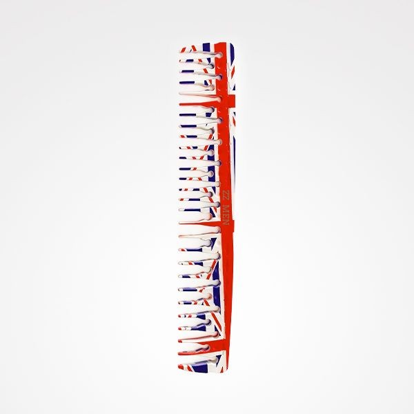 Pieptene pentru Freza Barbati Model "Bowling" - Union Jack - Cutting Comb Two Levels No. 01 - Zzmen - HNIcosmetice.ro
