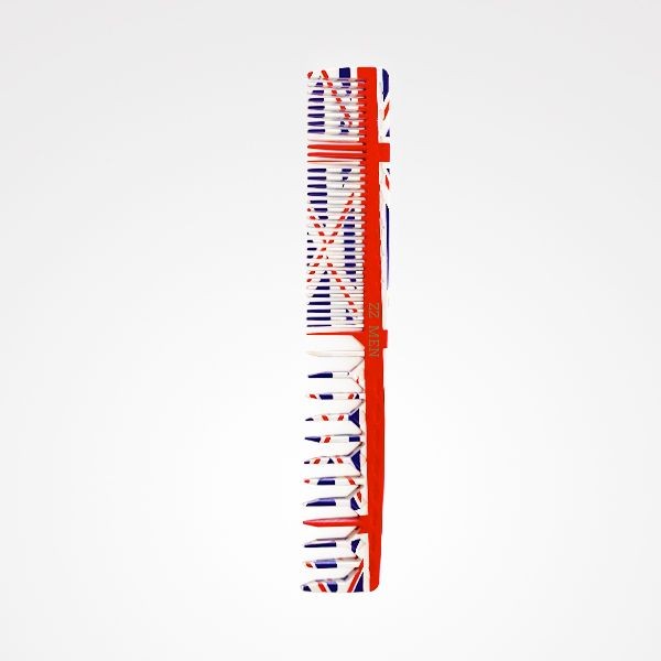 Pieptene pentru Freza Barbati Model "Oblique Base" - Union Jack - Double Pins Cutting Comb No. 03 - Zzmen - HNIcosmetice.ro
