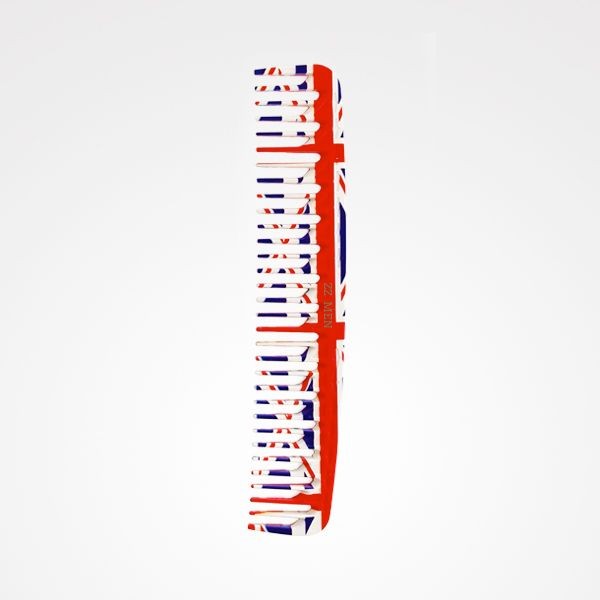 Pieptene pentru Freza Barbati Model "Oval+Oblique" - Union Jack - Cutting Comb Two Levels No. 06 - Zzmen - HNIcosmetice.ro