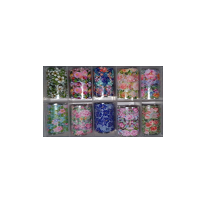 Set Folii Unghii pentru Transfer - Nail Art Abracadabra Foil Tip F6 Tattoo Flowers - Ami Gel - HNIcosmetice.ro