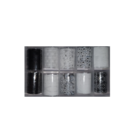 Set Folii Unghii pentru Transfer - Nail Art Abracadabra Foil Tip G4 Black&White Flowers - Ami Gel - HNIcosmetice.ro