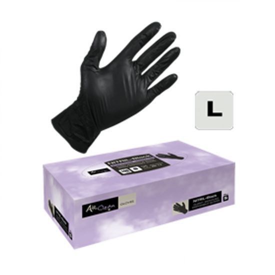 Set Manusi de Unica Folosinta Nitril L - Negru - Fara Pudra 100buc - Air Clean - HNIcosmetice.ro