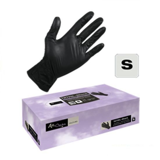 Set Manusi de Unica Folosinta Nitril S - Negru - Fara Pudra 100buc - Air Clean - HNIcosmetice.ro