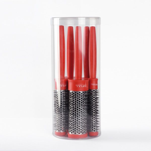Set Perii Rotunde pentru Par - Red Termic Tub 5 - Bifull - HNIcosmetice.ro