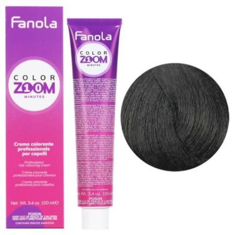 Vopsea de Par 1.0 Permanenta - Color Zoom 10 Minute Negru 100ml - Fanola - HNIcosmetice.ro