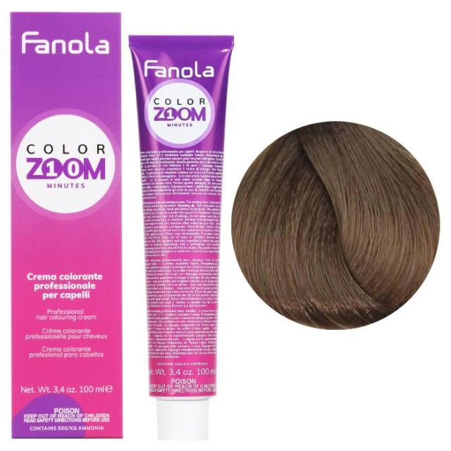 Vopsea de Par 6.0 Permanenta - Color Zoom 10 Minute Blond Inchis 100ml - Fanola - HNIcosmetice.ro