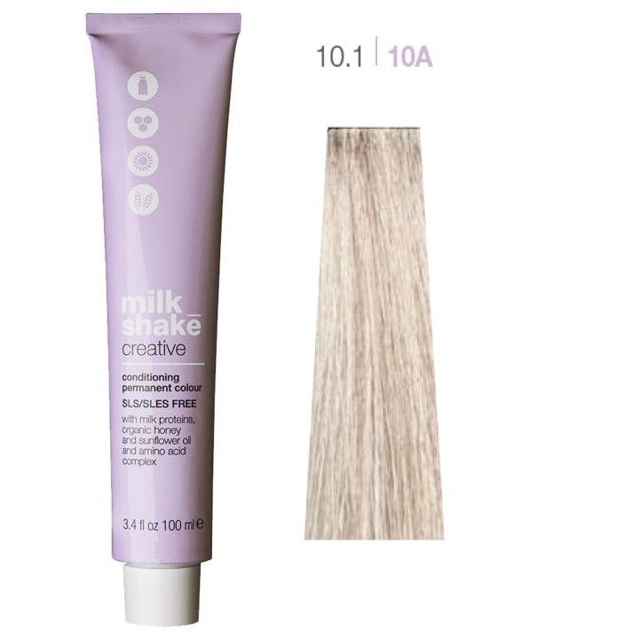 Vopsea de Par 10.1/10A Permanenta - Creative Conditioning Permanent Colour Blond Cenusiu Platinat Deschis - Milk Shake - HNIcosmetice.ro
