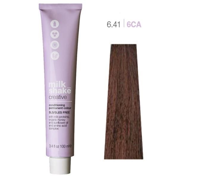 Vopsea de Par 6.41/6CA Permanenta - Creative Conditioning Permanent Colour Blond Cenusiu Aramiu Intens Inchis - Milk Shake - HNIcosmetice.ro