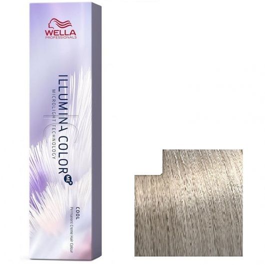 Vopsea de Par 10/81 Permanenta - Illumina Color Me+ Blond Luminos Deschis Perlat Cenusiu 60ml - Wella - HNIcosmetice.ro