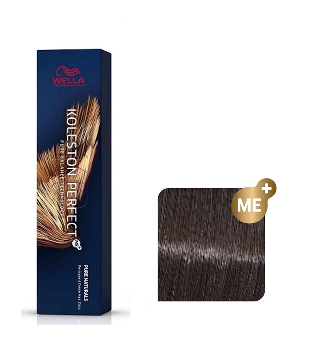 Vopsea de Par 4/07 Permanenta - Pure Naturals Koleston Perfect Me+ Castaniu Natural Mediu - Wella - HNIcosmetice.ro