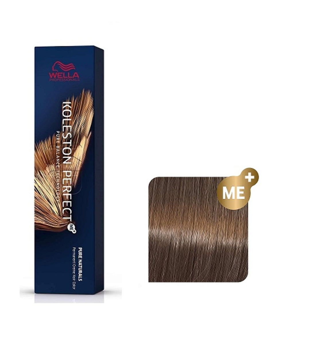 Vopsea de Par 7/17 Permanenta - Rich Naturals Koleston Perfect Me+ Blond Castaniu Cenusiu Mediu - Wella - HNIcosmetice.ro