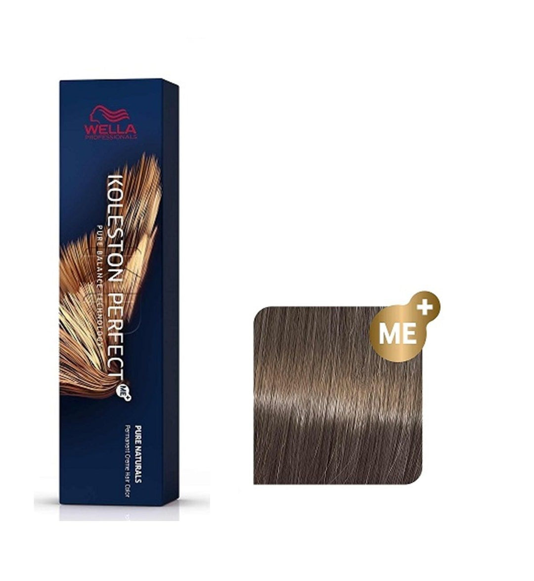 Vopsea de Par 7/18 Permanenta - Rich Naturals Koleston Perfect Me+ Blond Cenusiu Albastrui Mediu - Wella - HNIcosmetice.ro