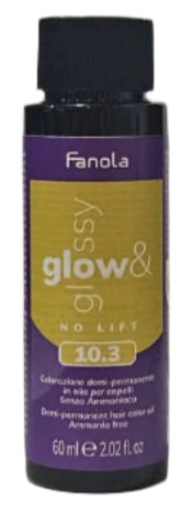Toner de Par 10.3 Demi-permanent – ​​No Yellow Glow&amp;Glossy Blond Auriu Platinat 60ml – Fanola