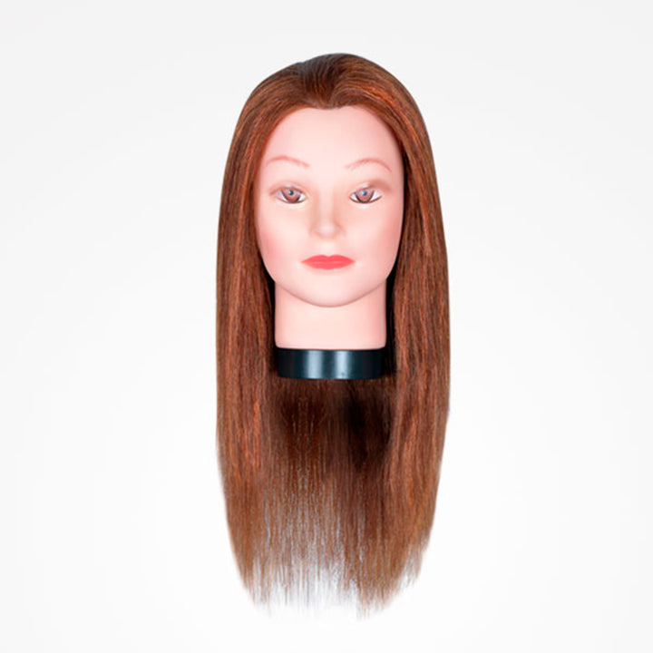 Cap Practica Manechin Femeie Par 100% Natural Castaniu cu Suport - Wild Girl Brown 45cm - Bifull