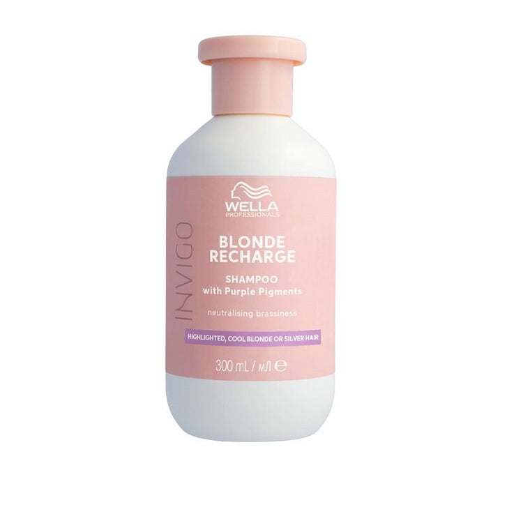 Sampon cu Pigmenti Violet pentru Par Blond/Decolorat - Invigo Blonde Recharge Cool or Silver Hair 300ml - Wella