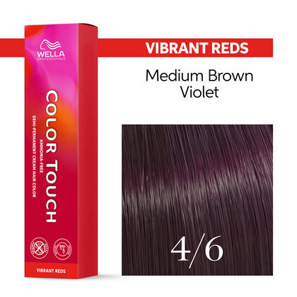 Vopsea de Par 4/6 Semi-Permanenta Fara Amoniac - Colour Touch Saten Violet Mediu 60ml - Wella