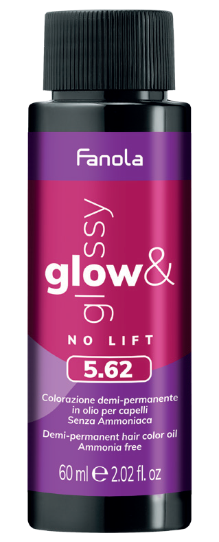 Toner de Par 5.62 Demi-permanent – ​​No Yellow Glow&amp;Glossy Castaniu Rosu Violet Deschis 60ml – Fanola