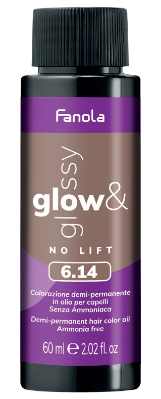 Toner de Par 6.14 Demi-permanent – No Yellow Glow&Glossy Blond Aramiu Cenusiu Inchis 60ml – Fanola