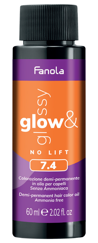 Toner de Par 7.4 Demi-permanent – ​​Blond Clar, Lucios și Fără Îngălbenire Aramiu Mediu 60ml – Fanola