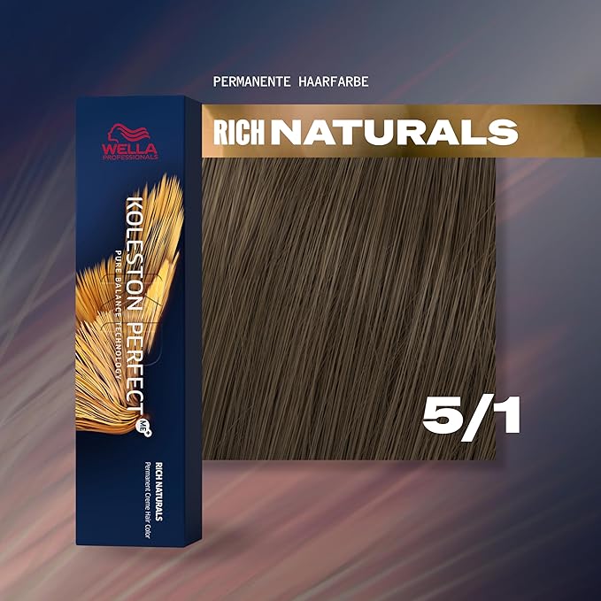 Vopsea de Par 5/1 Permanenta - Rich Naturals Koleston Perfect Me+ Saten Cenusiu Luminos 60ml - Wella