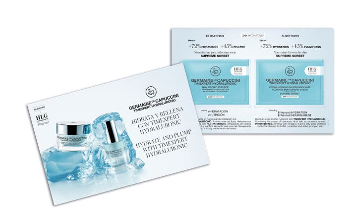 Tester Ser si Crema - Timexpert Hydraluronic 3D Force Serum 2ml + Supreme Sorbet 2ml Flyer - FOC Germaine de Capuccini