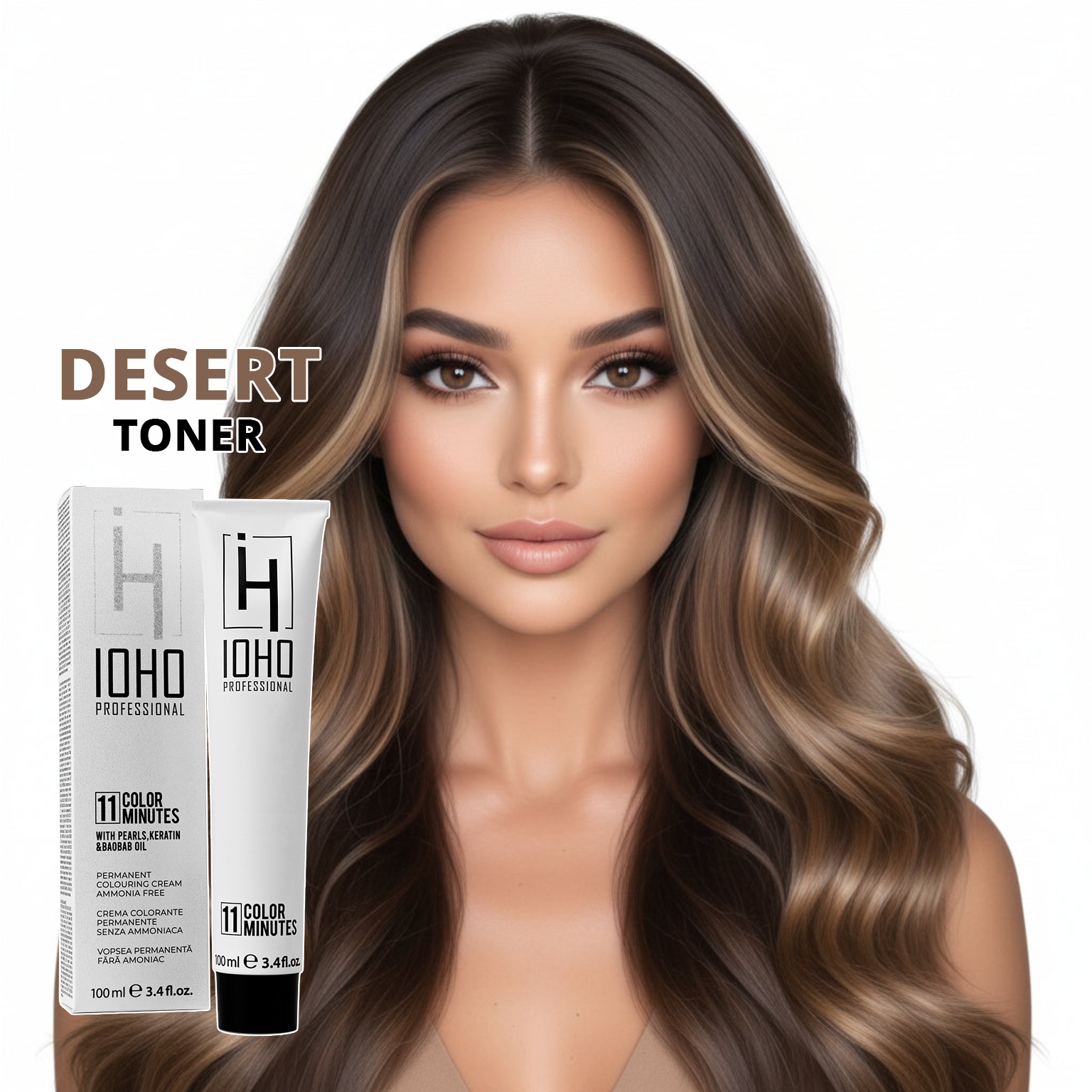 Vopsea de Par Toner Nisipiu Permanenta Fara Amoniac - Color 11 Minutes Desert Toner - Ioho Professional